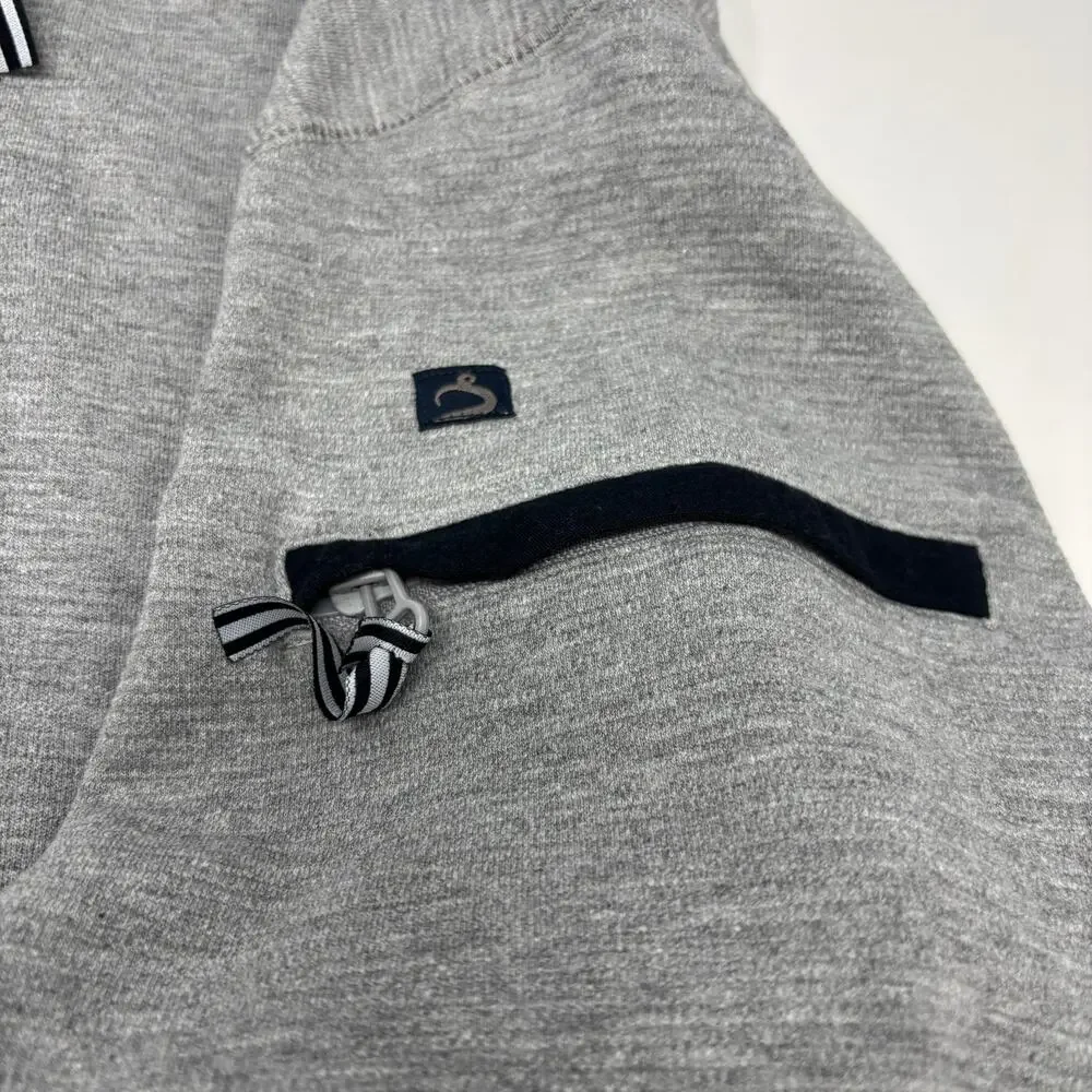 Carbon 2 Cobalt Mens Large Solid Gray 1/4 Zip Long Sleeve Pullover Sweater